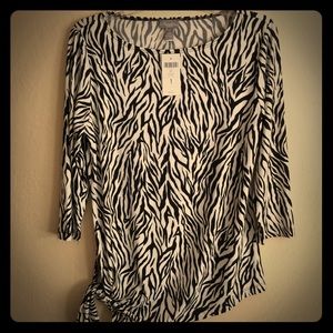 Chico’s Zebra Sierra stretch 3/4 sleeved top